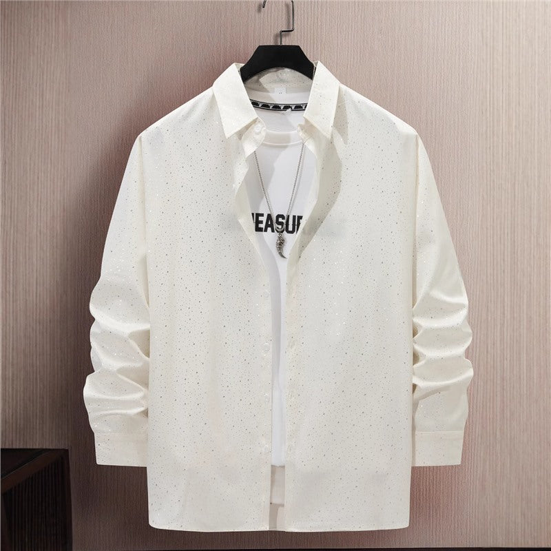 Chemise en coton décontractée pour hommes avec un motif à pois moderne Chic und Stil