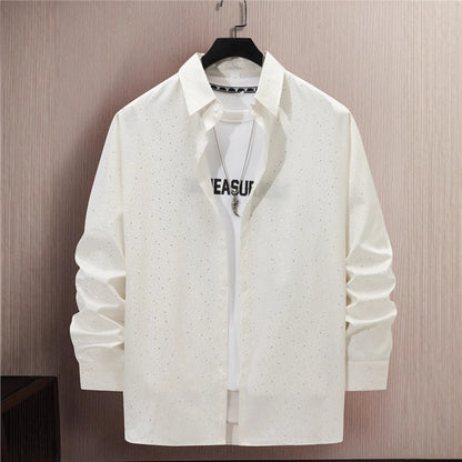 Chemise en coton décontractée pour hommes avec un motif à pois moderne Chic und Stil