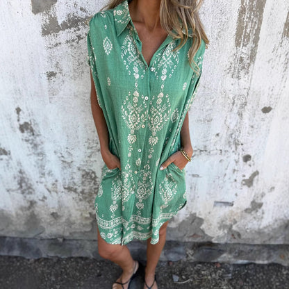 Robe chemise féminine à motif fin Chic und Stil