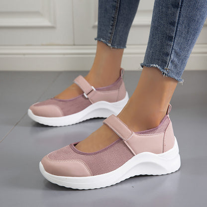 Chaussures à lacets confortables pour dames avec fermeture velcro et surface en maille respirante Chic und Stil