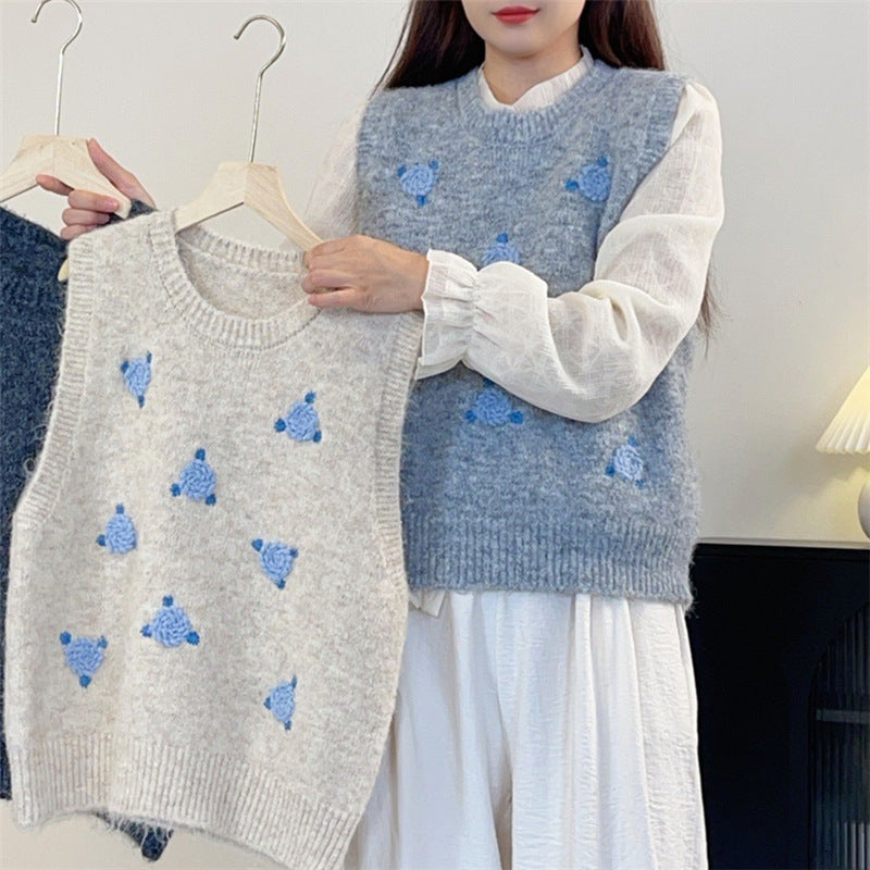 Pull en tricot pour dames avec motif floral Chic und Stil
