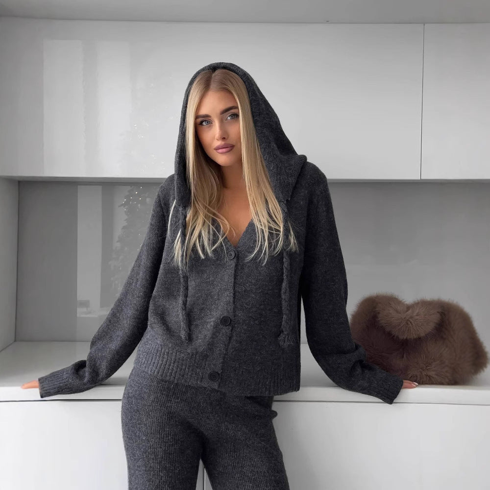 Women's knit loungewear set with oversized cardigan and comfortable pants Chic and Style