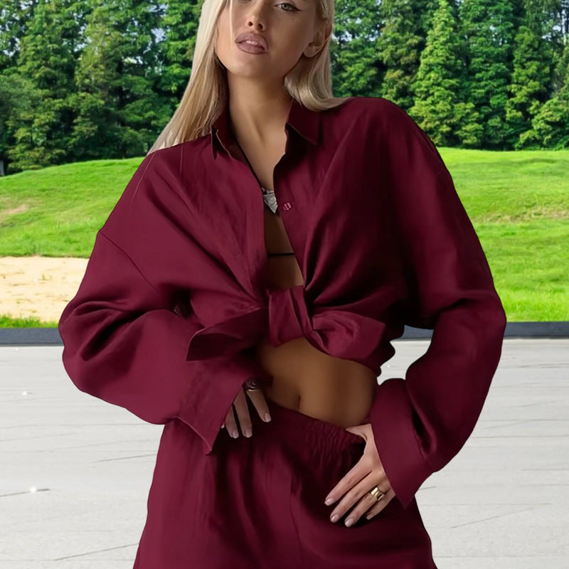 Robe chemise oversize pour femmes avec manches longues et coupe asymétrique Chic und Stil
