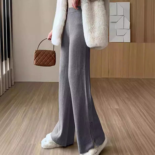 Pleated palazzo pants for women with button details Chic and Style