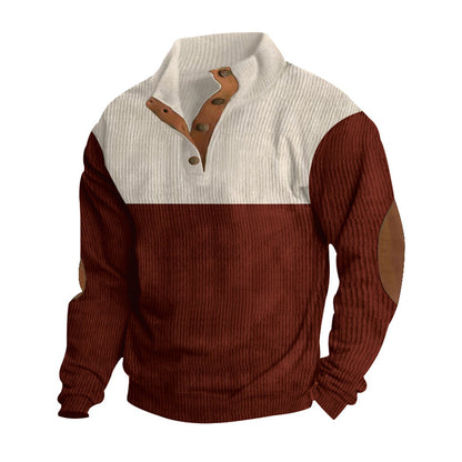 Homme pull à la mode avec fermeture éclair et détails en cuir Chic und Stil