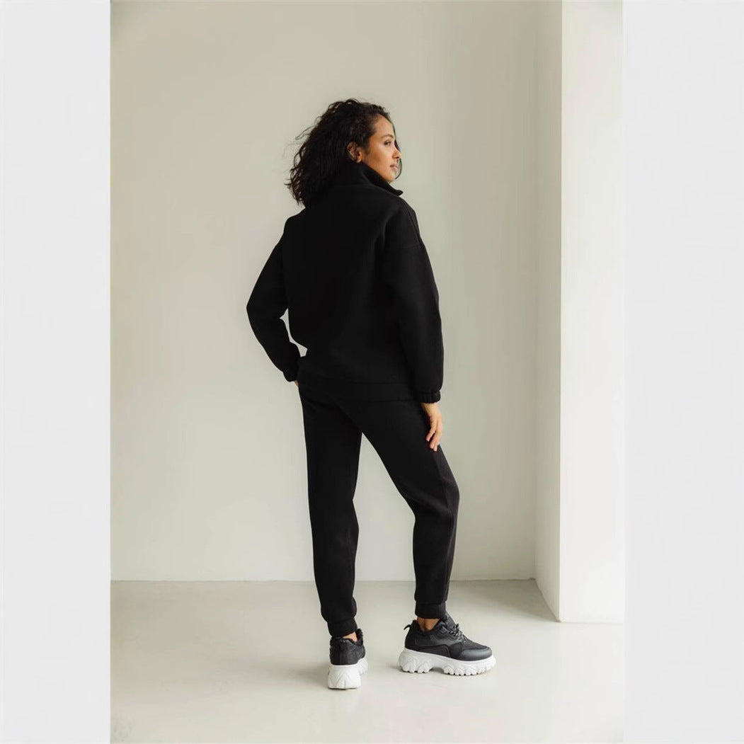 Dames confortable veste en polaire avec col haut et poches pratiques Chic und Stil