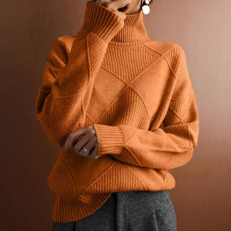 Pull oversized pour femmes avec col montant et design structuré Chic und Stil