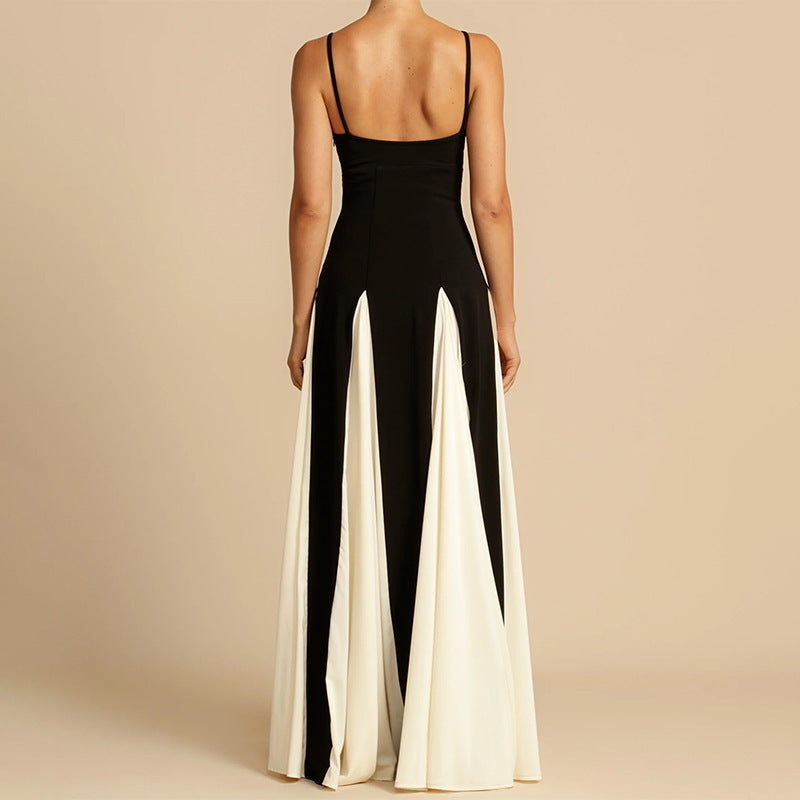Dames Élégante Robe Maxi avec Décolleté en V Profond et Drapés Latéraux Chic und Stil