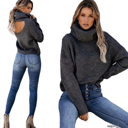 Pull en tricot pour femmes avec col montant et coupe décontractée Chic und Stil