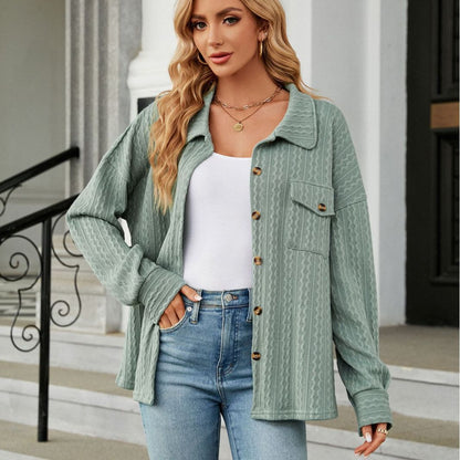 Chemise jacket surdimensionnée pour femmes avec motif texturé Chic und Stil