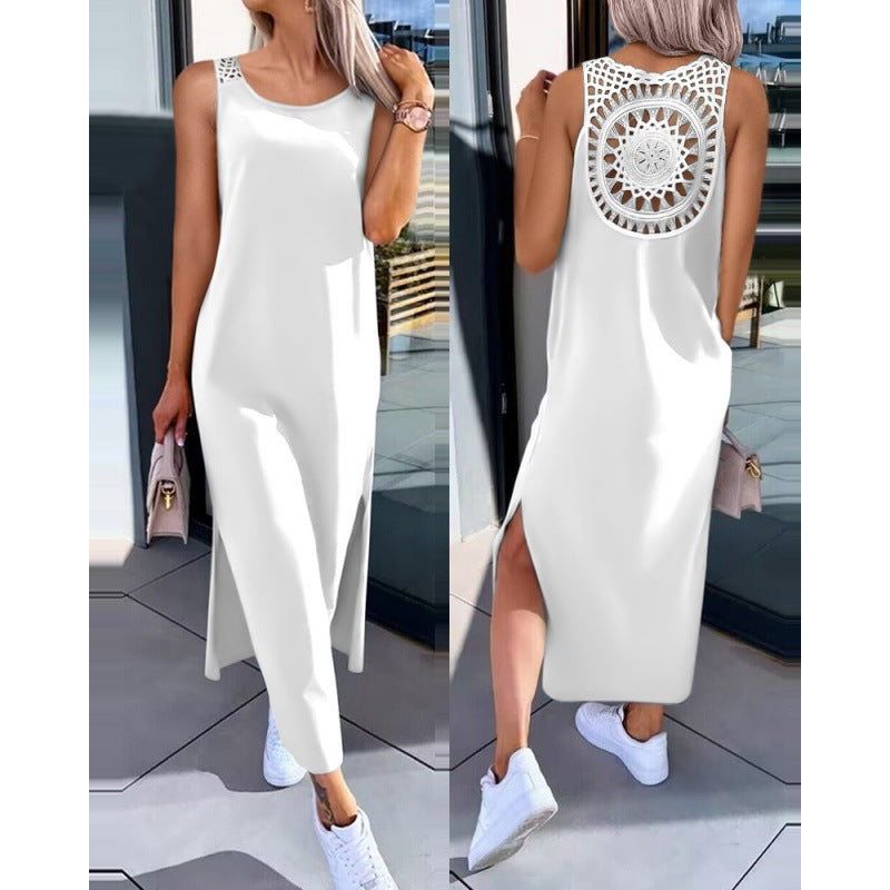 Robe Maxi dos en crochet Chic und Stil
