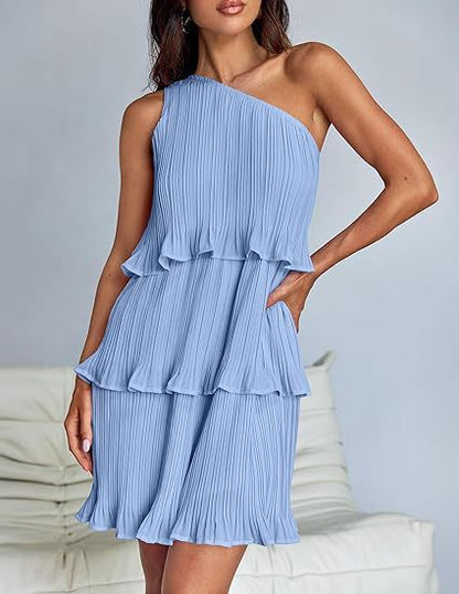 Robe asymétrique à volants pour femmes avec détails en volant Chic und Stil