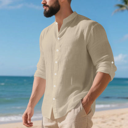 Chemise décontractée à manches longues pour hommes avec des détails de boutons modernes et une surface texturée Chic und Stil