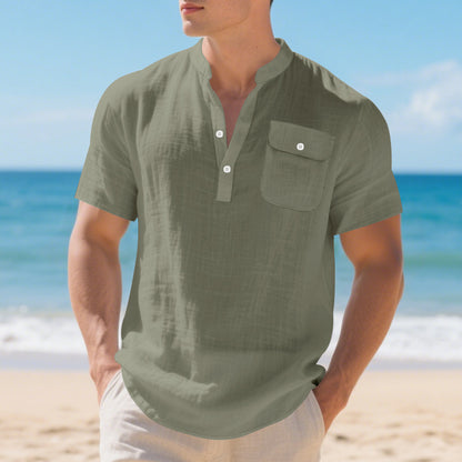 Chemise à manches courtes à la mode pour hommes avec boutonnière et poche poitrine Chic und Stil