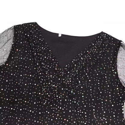Robe portefeuille à décolleté en V scintillant Chic und Stil
