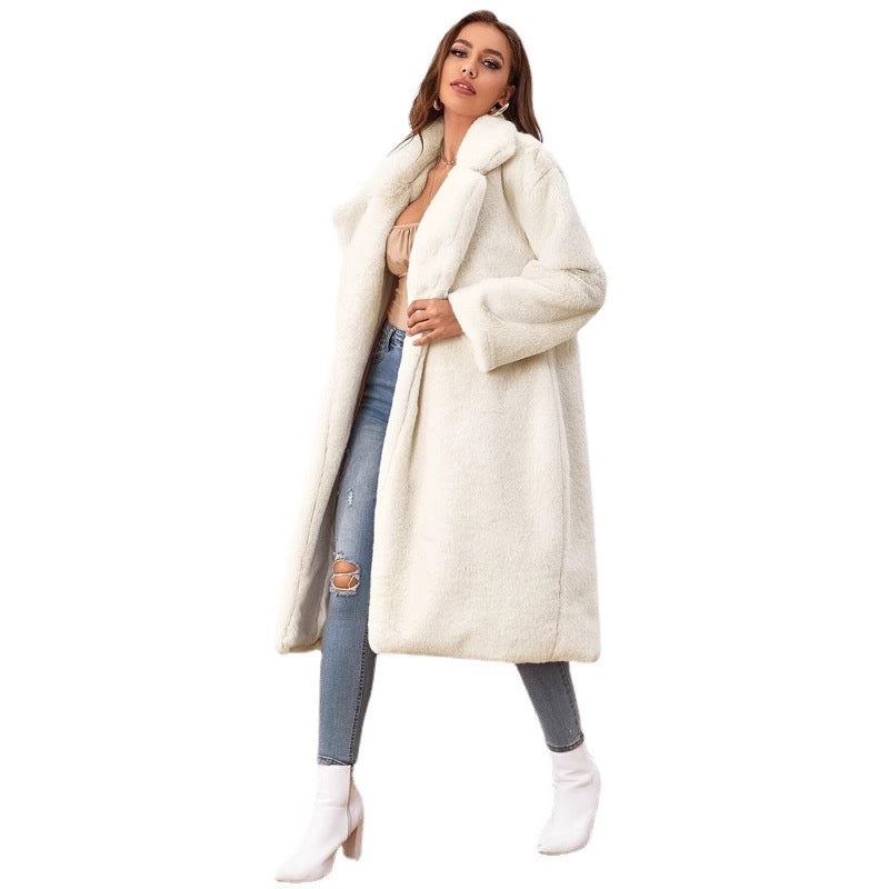 Dames Blouson long en fausse fourrure Chic und Stil