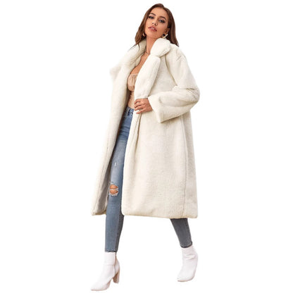 Dames Blouson long en fausse fourrure Chic und Stil