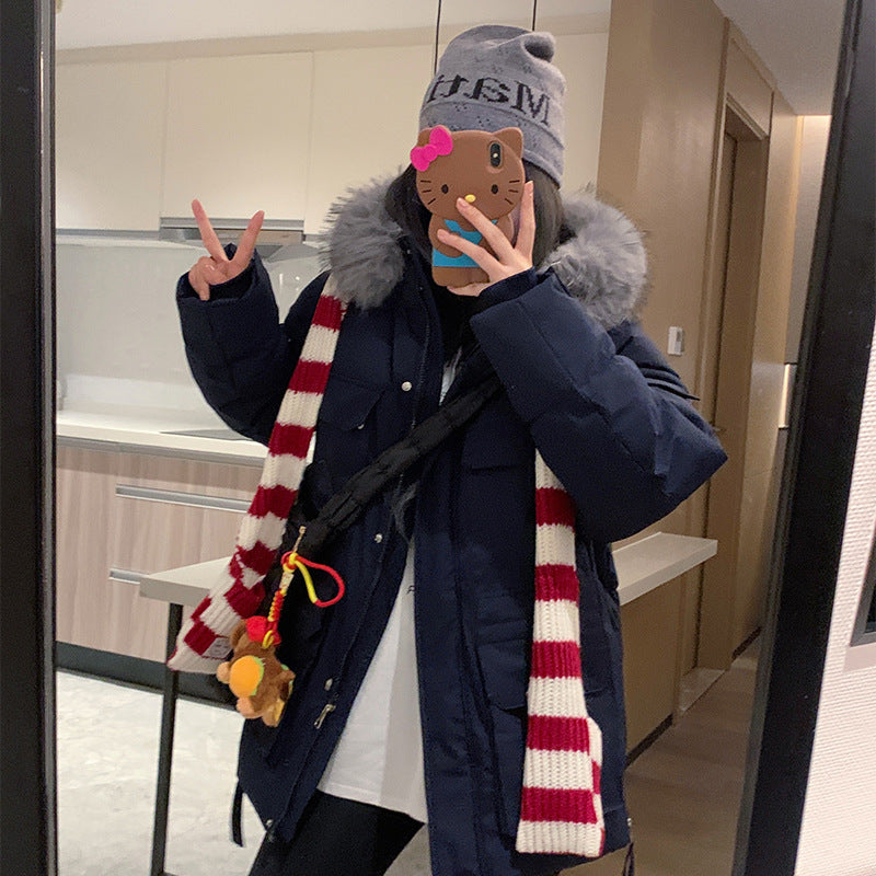 Dame parka d'hiver avec fausse fourrure amovible Chic und Stil