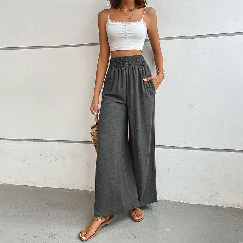 Wide summer pants for women with elastic waistband Chic und Stil