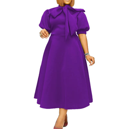 Robe midi femme avec col à nœud Chic und Stil