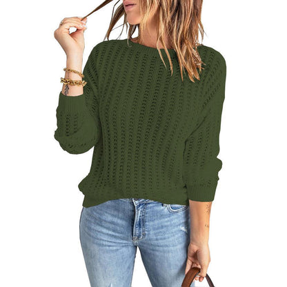 Pull en tricot pour femmes avec motif texturé et manches larges Chic und Stil