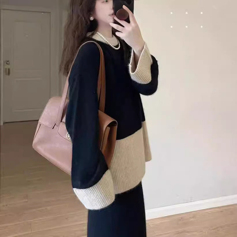 Pull en tricot douillet pour femmes avec col haut et fine structure en côtes Chic und Stil