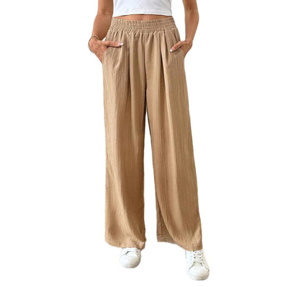 Wide pleated pants for women with elastic waistband and side pockets Chic and Style
