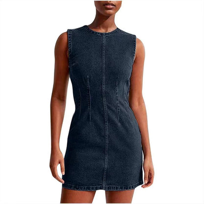 Robe en jean pour femmes au design moderne avec des détails sans couture Chic und Stil
