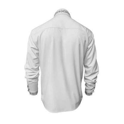 Chemise élégante à manches longues pour hommes avec col exclusif brodé Chic und Stil