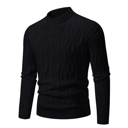 Chunky knit pullover for men with a modern cable pattern and a round neck Chic and Style