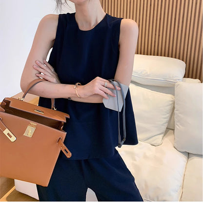 Fluid Peplum Top and Chic Wide Pants Set