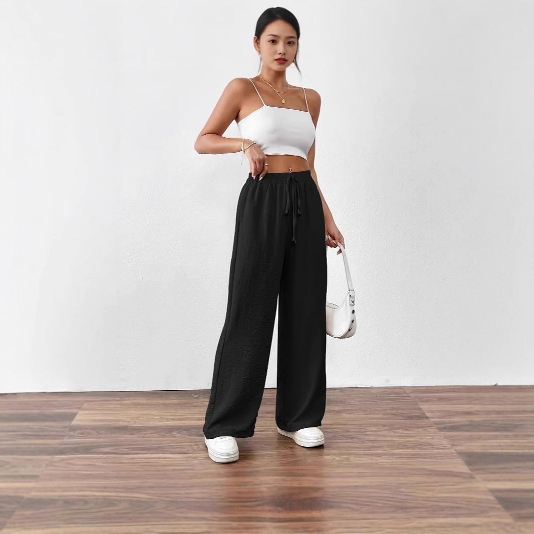Loose linen pants for women with elastic waist and side pockets Chic and Style