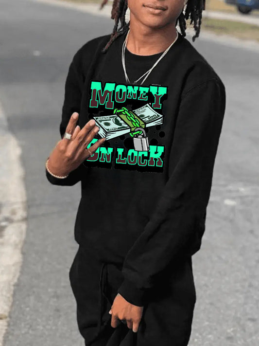 Pull décontracté pour femmes avec motif de billet créatif Chic und Stil