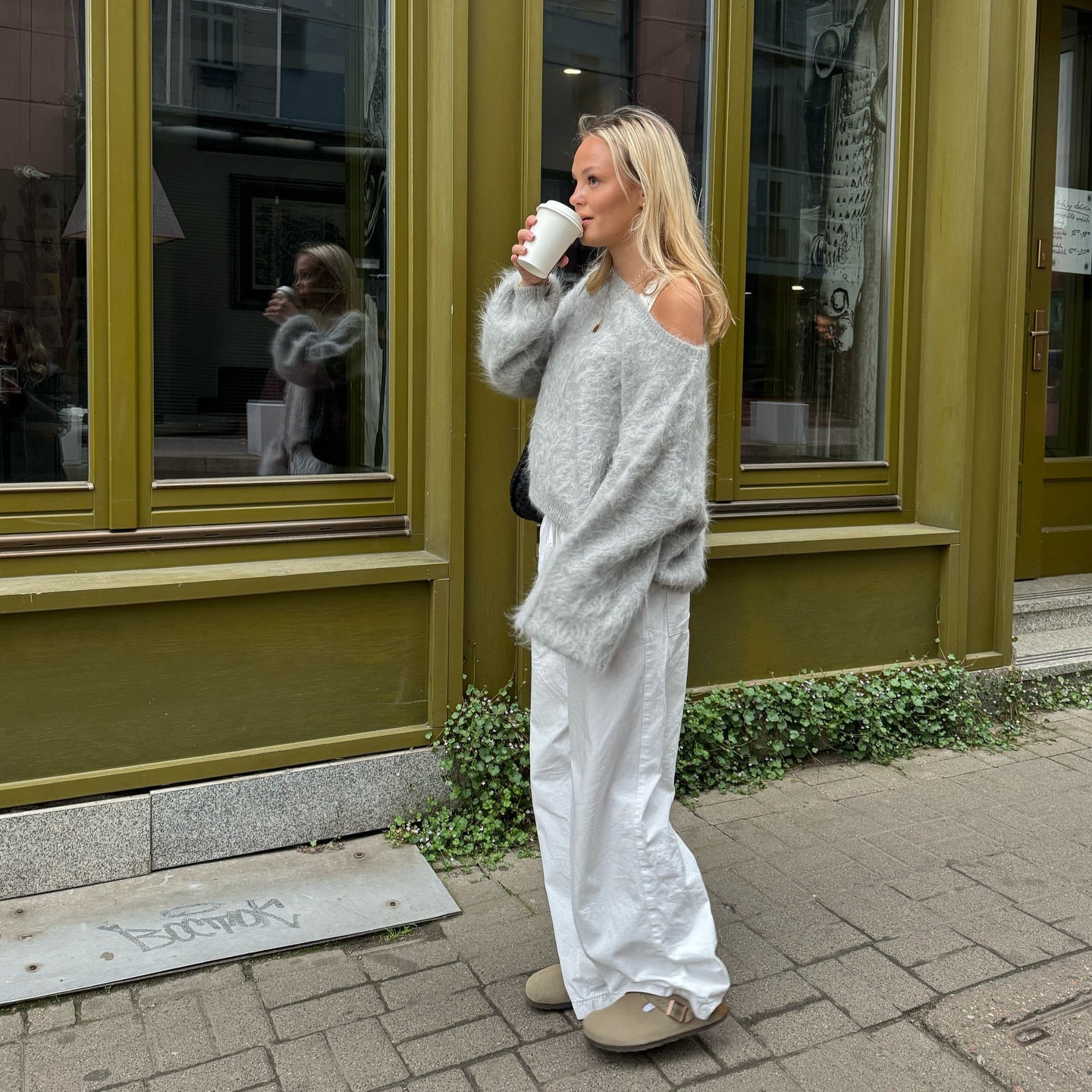 Femme Pull doux en mélange de mohair avec des manches oversized Chic und Stil