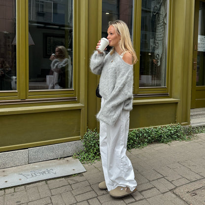 Femme Pull doux en mélange de mohair avec des manches oversized Chic und Stil
