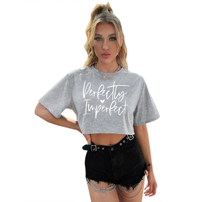 T-shirt court tendance pour femmes avec impression inspirante Chic und Stil