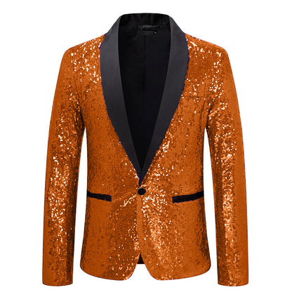 Dames Bl sparkling blazer avec revers noir Chic und Stil