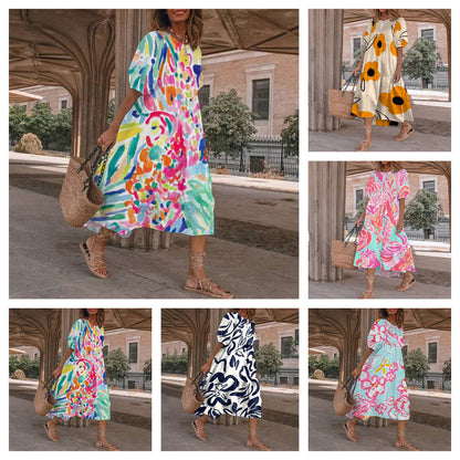 Robe maxi à devant noué avec motif floral pour dames Chic und Stil