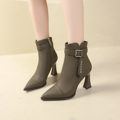 Dames bottines élégantes à talons hauts et sangle à la mode Chic und Stil