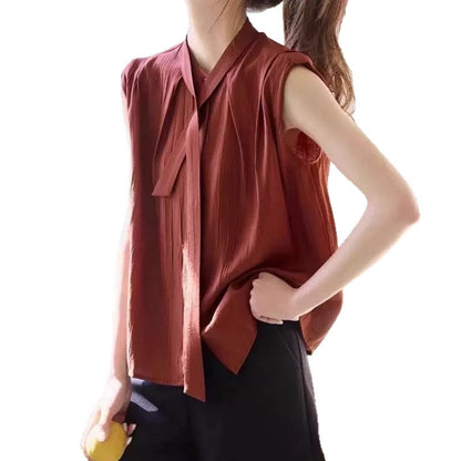 Blouse sans manches à nœud pour femme Chic und Stil