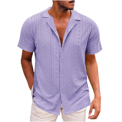 Chemise à manches courtes pour hommes avec tissage texturé Chic und Stil