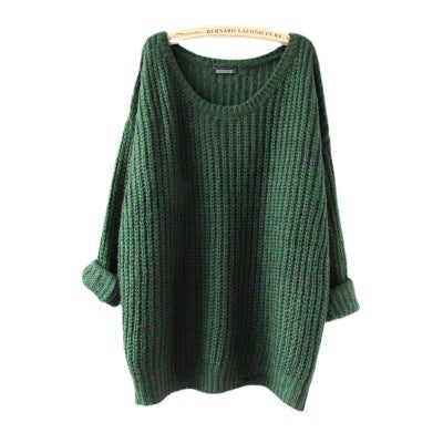 Pull en grosse maille pour femmes avec coupe décontractée et col rond plongeant Chic und Stil