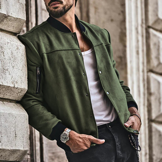 Veste bomber moderne pour homme en simili daim de haute qualité Chic und Stil