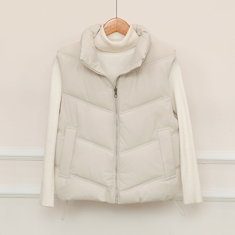 Dames gilet matelassé avec col haut et poches avant pratiques Chic und Stil