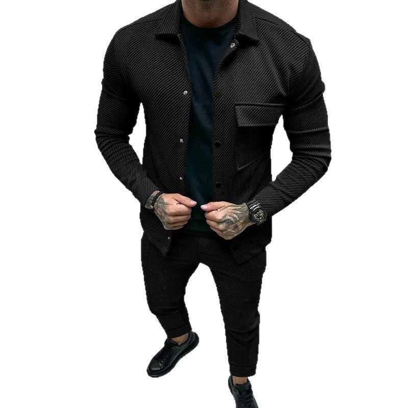 Costume de loisirs tendance pour hommes avec design texturé Chic und Stil
