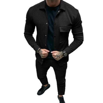 Costume de loisirs tendance pour hommes avec design texturé Chic und Stil