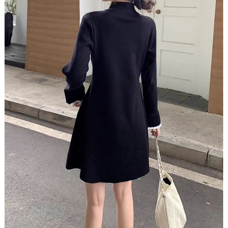 Robe en tricot élégante à col montant pour femme Chic und Stil