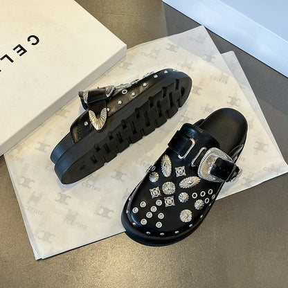 Sandales décoratives à lanières pour femmes avec décoration en strass Chic und Stil