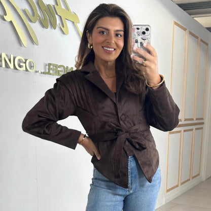 Dames élégant et stylé blazer avec ceinture à la taille Chic und Stil