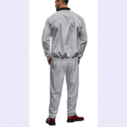 Veste à capuche sportive pour hommes avec fermeture éclair et pantalon d'entraînement assorti Chic und Stil